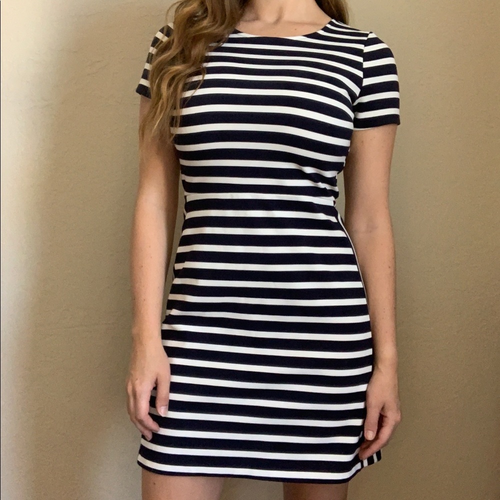Express Stripped Dress- Navy